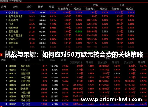 挑战与荣耀：如何应对50万欧元转会费的关键策略